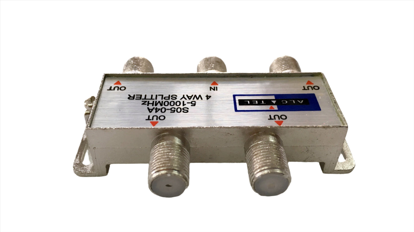 Splitter Coaxial de 1 entrada a 4 salidas marca Alcatel