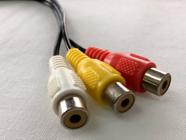 Cable Tripolar audio video de conector 3.5 mm a 3 RCA hembra