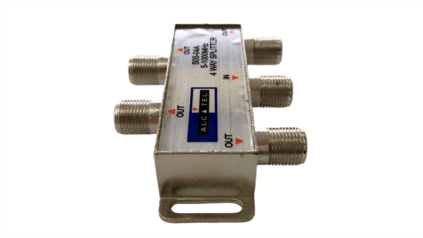 Splitter Coaxial de 1 entrada a 4 salidas marca Alcatel